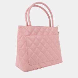 Chanel Pink Calfskin Medallion Tote Handbag