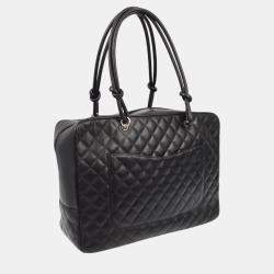 Pre Owned Chanel Black Calfskin Cambon Ligne Handbag