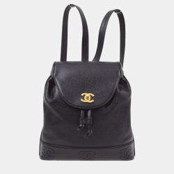 Chanel Black Calfskin Triple CC Backpack