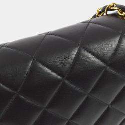 Pre Owned Chanel Black Lambskin Medium Diana Shoulder Bag