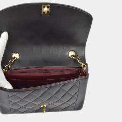 Pre Owned Chanel Black Lambskin Medium Diana Shoulder Bag