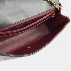 Pre Owned Chanel Black Lambskin Medium Diana Shoulder Bag
