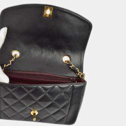 Chanel Black Lambskin Small Diana Shoulder Bag