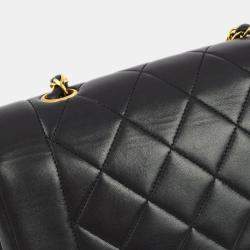 Chanel Black Lambskin Small Diana Shoulder Bag