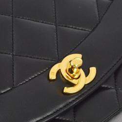 Chanel Black Lambskin Small Diana Shoulder Bag