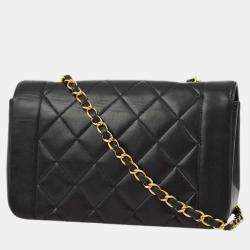 Chanel Black Lambskin Small Diana Shoulder Bag