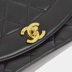 Chanel Black Lambskin Small Diana Shoulder Bag