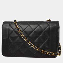 Chanel Black Lambskin Small Diana Shoulder Bag