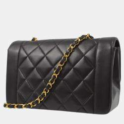 Chanel Black Lambskin Small Diana Shoulder Bag