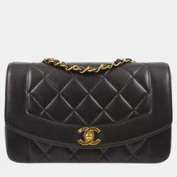 Chanel Black Lambskin Small Diana Shoulder Bag