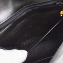 Pre Owned Chanel Black Lambskin Mini Classic Square Flap Shoulder Bag 17