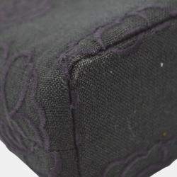 Chanel Black Canvas Camelia Chain Handbag