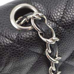 Pre Owned Chanel Black Calfskin East West Shoulder Bag