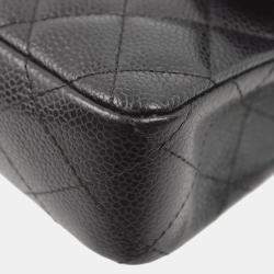 Pre Owned Chanel Black Calfskin East West Shoulder Bag