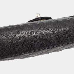 Pre Owned Chanel Black Calfskin East West Shoulder Bag
