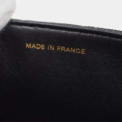 Pre Owned Chanel Black Denim Mini Classic Square Flap Shoulder Bag 17