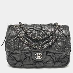 Pre Owned Chanel Black Leather Lemaire Puffed Flap Bag