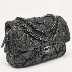 Pre Owned Chanel Black Leather Lemaire Puffed Flap Bag