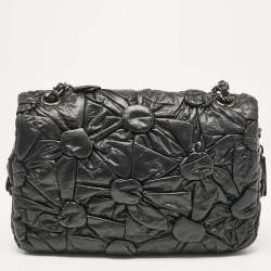 Pre Owned Chanel Black Leather Lemaire Puffed Flap Bag