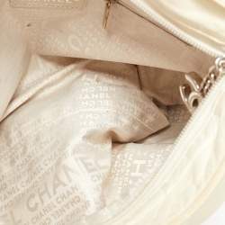 Pre Owned Chanel Cream Leather CC Medium Ultimate Soft Bag
