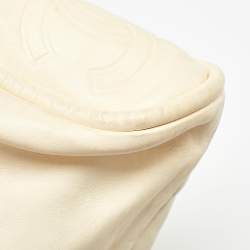 Pre Owned Chanel Cream Leather CC Medium Ultimate Soft Bag
