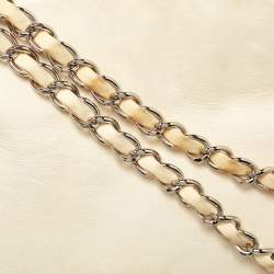 Pre Owned Chanel Cream Leather CC Medium Ultimate Soft Bag