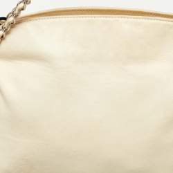 Pre Owned Chanel Cream Leather CC Medium Ultimate Soft Bag
