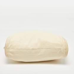 Pre Owned Chanel Cream Leather CC Medium Ultimate Soft Bag