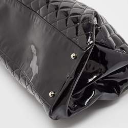 Pre Owned Chanel Black  Quilted Patent Leather Medium Just Mademoiselle Bowler Bag