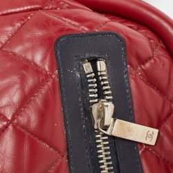 Pre Owned Chanel Red Quilted Leather Coco Cocoon Bowler Bag