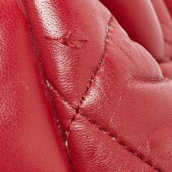 Pre Owned Chanel Red Quilted Leather Coco Cocoon Bowler Bag