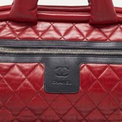 Pre Owned Chanel Red Quilted Leather Coco Cocoon Bowler Bag