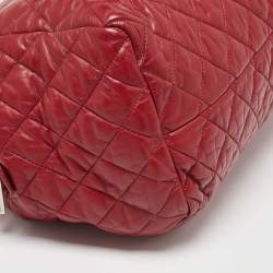 Pre Owned Chanel Red Quilted Leather Coco Cocoon Bowler Bag
