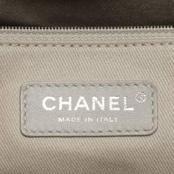 Chanel Grey Striped Canvas and Leather Large Deauville Shopper Tote