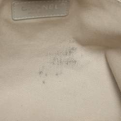 Chanel Grey Striped Canvas and Leather Large Deauville Shopper Tote