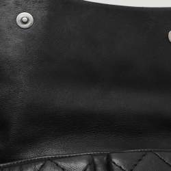 Pre Owned حقيبة كتف شانيل جيب منفصل CC جلد أسود مبطن بغرز برية