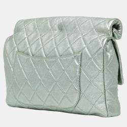 Chanel Silver Reissue 2.55 Metallic Calfskin Roll Clutch