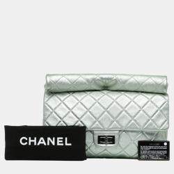 Chanel Silver Reissue 2.55 Metallic Calfskin Roll Clutch