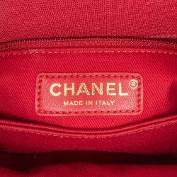 Chanel Red Small Chevron Jersey Coco Top Handle Satchel