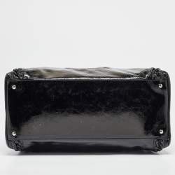 Pre Owned Chanel Black Patent Leather Large Luxe Ligne Bowler Bag