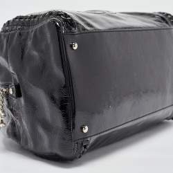 Pre Owned Chanel Black Patent Leather Large Luxe Ligne Bowler Bag