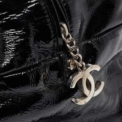 Pre Owned Chanel Black Patent Leather Large Luxe Ligne Bowler Bag