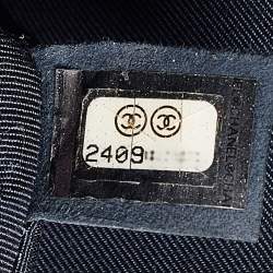 Chanel Navy Blue Quilted Leather Medium Boy Flap Bag