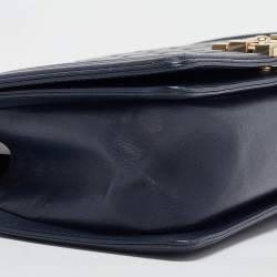 Chanel Navy Blue Quilted Leather Medium Boy Flap Bag