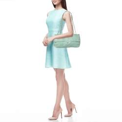 Pre Owned Chanel Turquoise Python Leather Ultimate Stitch Flap bag