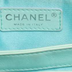 Pre Owned Chanel Turquoise Python Leather Ultimate Stitch Flap bag