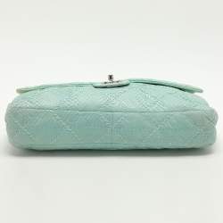 Pre Owned Chanel Turquoise Python Leather Ultimate Stitch Flap bag
