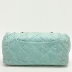 Pre Owned Chanel Turquoise Python Leather Ultimate Stitch Flap bag