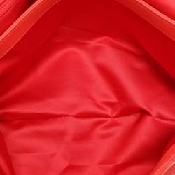 Pre Owned Chanel Red Quilted Leather Large Ultimate Stitch Flap Bag