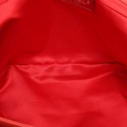 Pre Owned Chanel Red Quilted Leather Large Ultimate Stitch Flap Bag